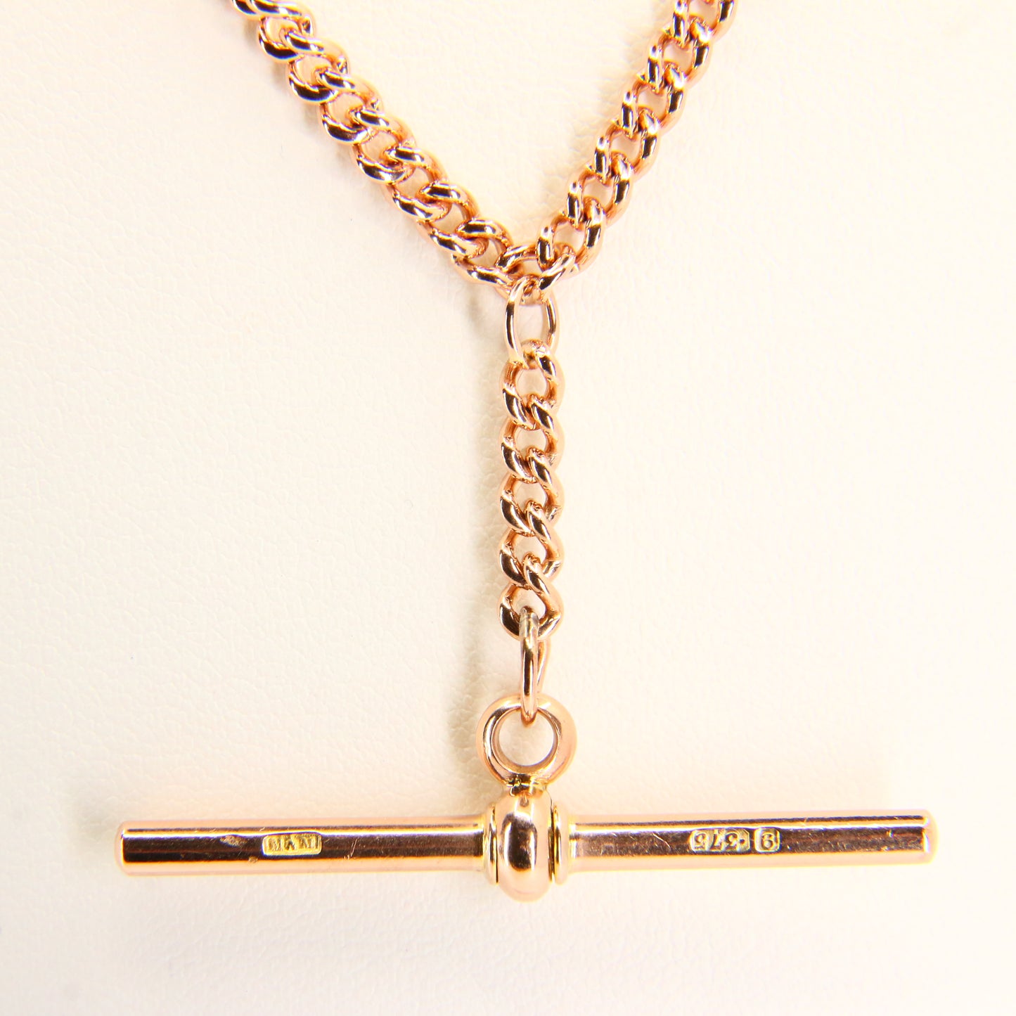 Vintage 9ct T bar Chain Necklace 19 INCH Rose Gold 9 Carat Hallmarked Boxed Gift