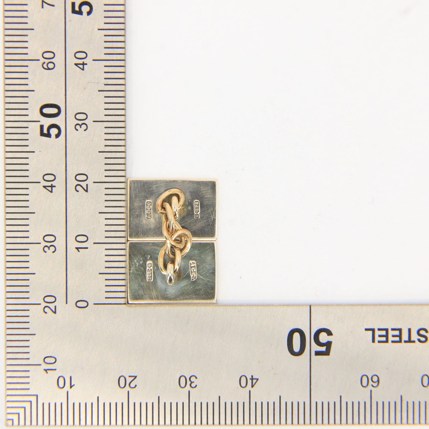 Antique 9ct Hallmarked Yellow Gold Enamel Spaniel Dog Cufflinks 1935 Boxed Gift