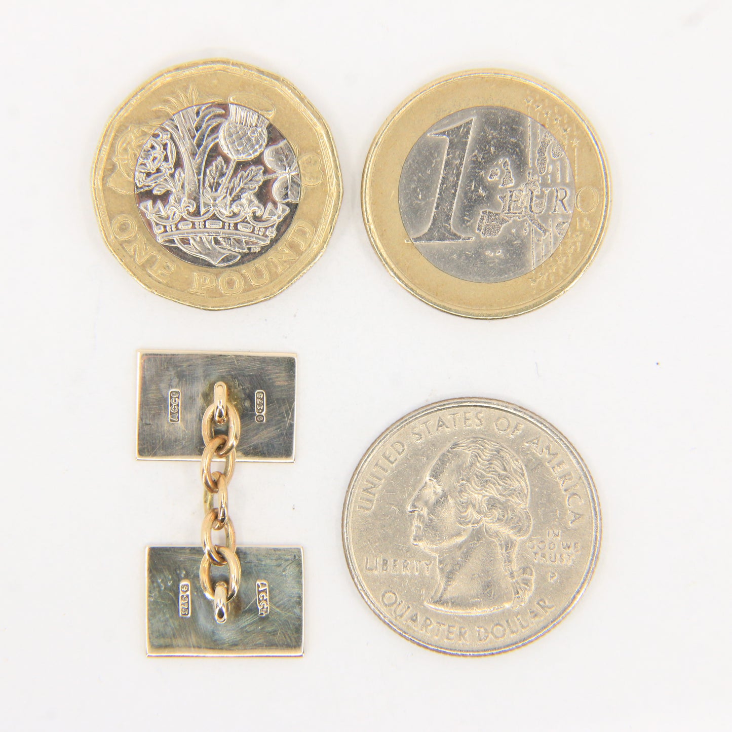 Antique 9ct Hallmarked Yellow Gold Enamel Spaniel Dog Cufflinks 1935 Boxed Gift