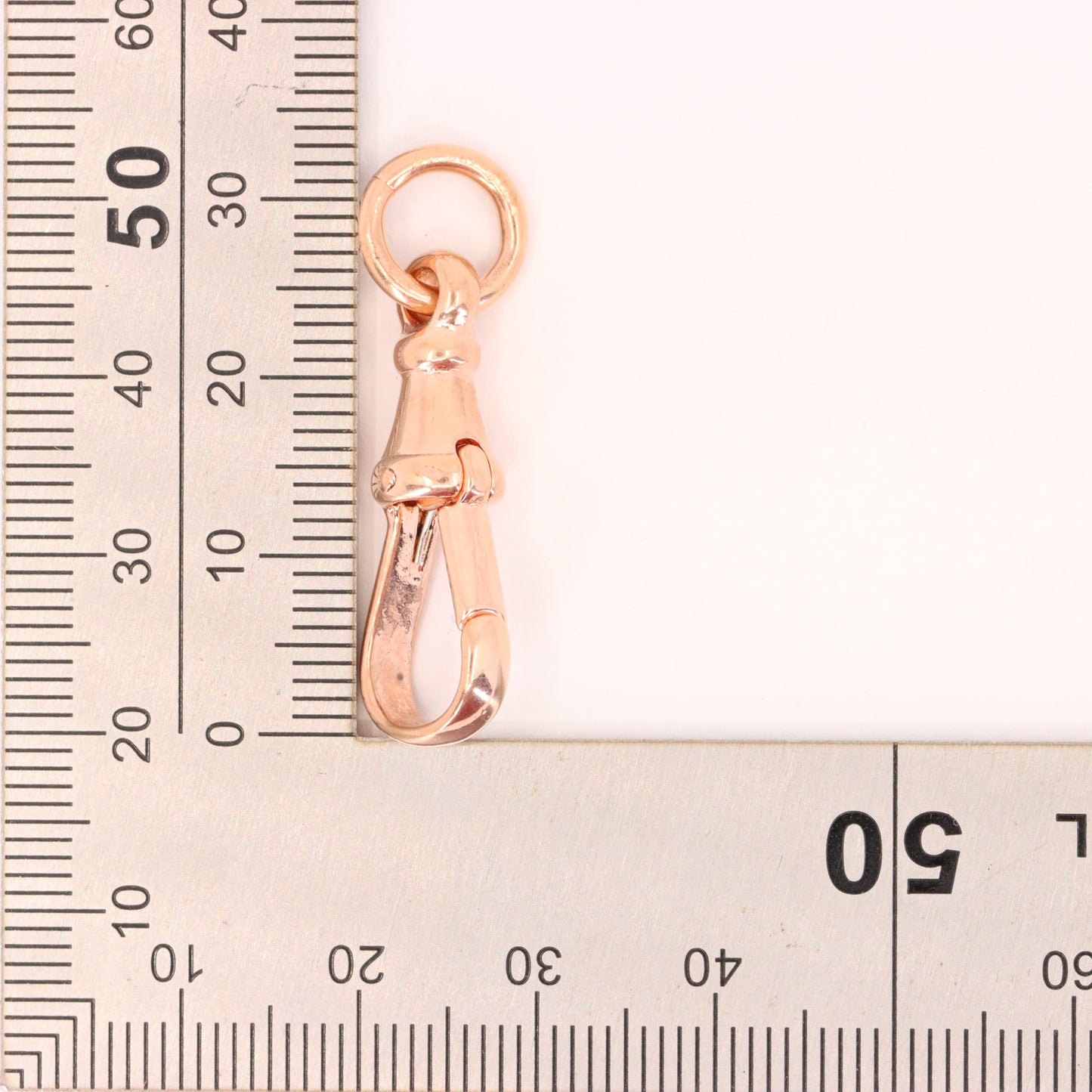 Vintage 9ct Rose Gold Large Dog Clip Clasp Jewellery Finding Pendant
