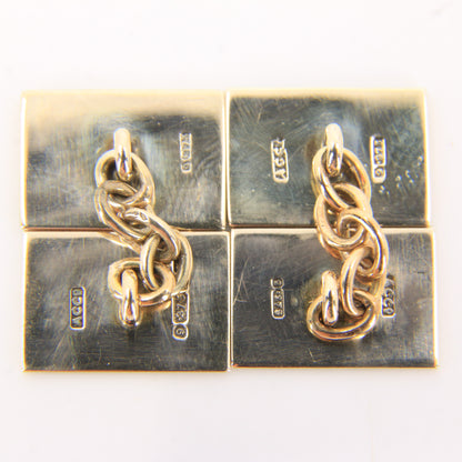 Antique 9ct Hallmarked Yellow Gold Enamel Spaniel Dog Cufflinks 1935 Boxed Gift