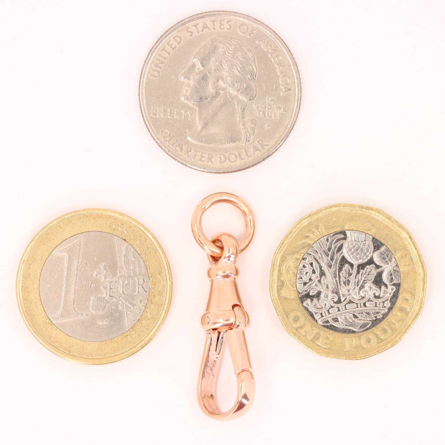 Vintage 9ct Rose Gold Large Dog Clip Clasp Jewellery Finding Pendant