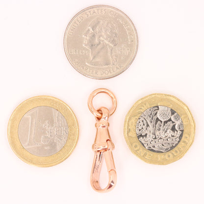 Vintage 9ct Rose Gold Large Dog Clip Clasp Jewellery Finding Pendant