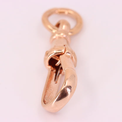 Vintage 9ct Rose Gold Large Dog Clip Clasp Jewellery Finding Pendant