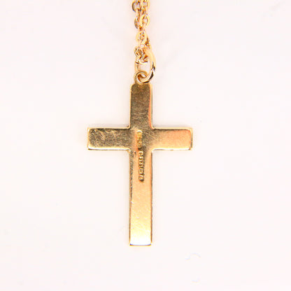 Vintage 9ct Gold Cross Pendant Fine Chain Necklace Gold Hallmarked Boxed Gift