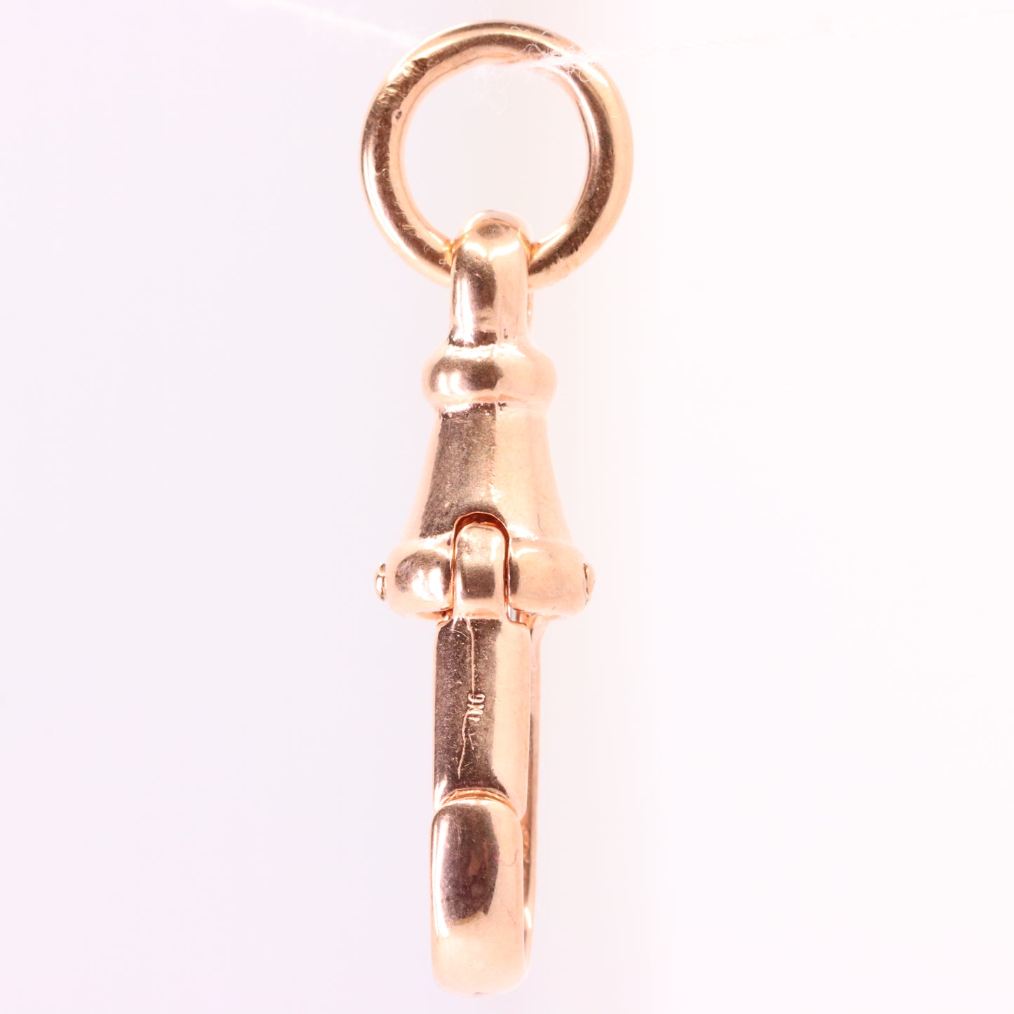 Vintage 9ct Rose Gold Large Dog Clip Clasp Jewellery Finding Pendant