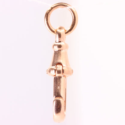 Vintage 9ct Rose Gold Large Dog Clip Clasp Jewellery Finding Pendant