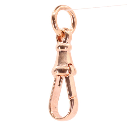 Vintage 9ct Rose Gold Large Dog Clip Clasp Jewellery Finding Pendant