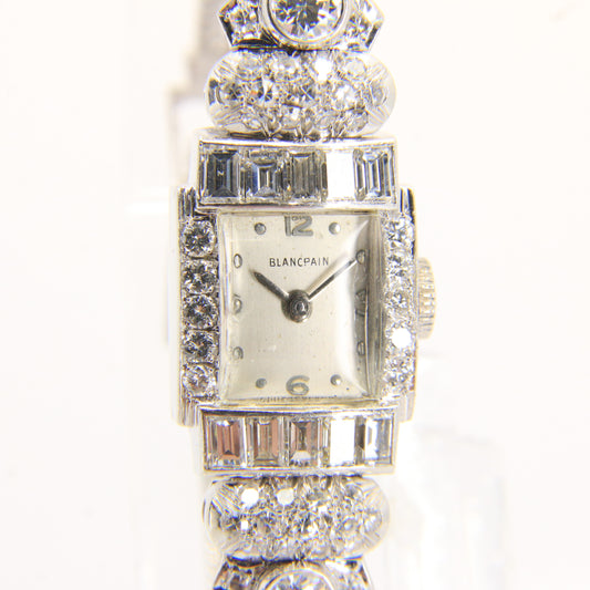 Vintage Blancpain Ladies 14K Gold Diamond Cocktail Watch Platinum Case Boxed