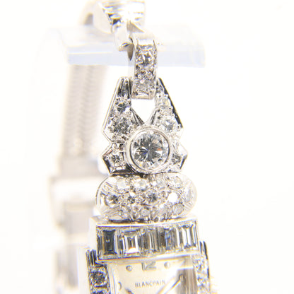 Vintage Blancpain Ladies 14K Gold Diamond Cocktail Watch Platinum Case Boxed