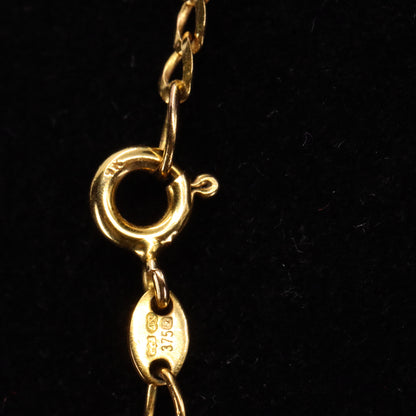 Vintage 9ct Hallmarked Gold 18 inch Citrine Drop Chain Necklace Boxed Gift