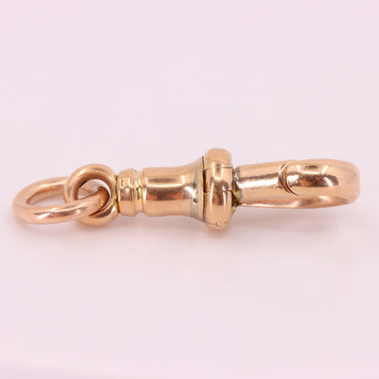 Antique 9ct Hallmarked Rose Gold Dog Clip Pendant Clasp Jewellery Finding Charm