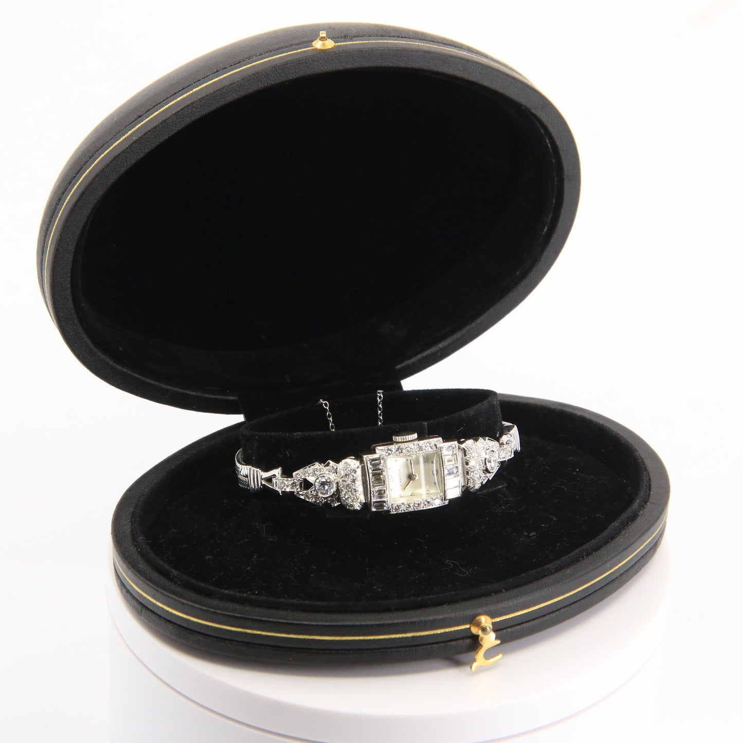 Vintage Blancpain Ladies 14K Gold Diamond Cocktail Watch Platinum Case Boxed