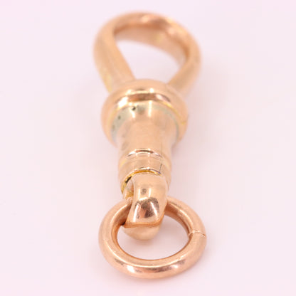 Antique 9ct Hallmarked Rose Gold Dog Clip Pendant Clasp Jewellery Finding Charm