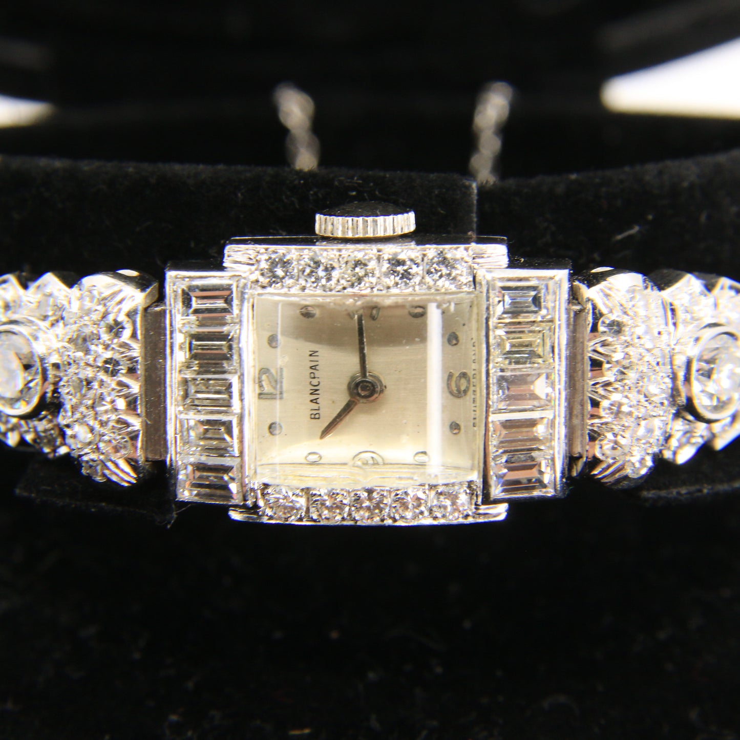 Vintage Blancpain Ladies 14K Gold Diamond Cocktail Watch Platinum Case Boxed