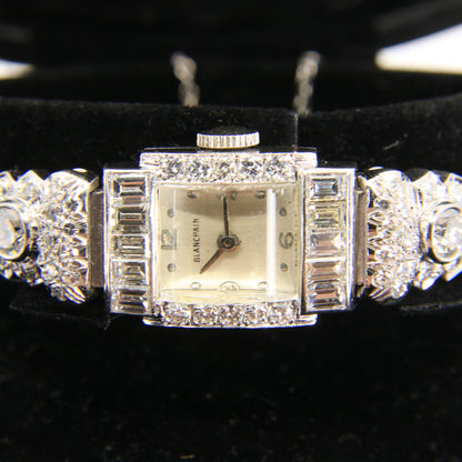 Vintage Blancpain Ladies 14K Gold Diamond Cocktail Watch Platinum Case Boxed