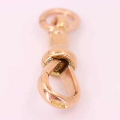 Antique 9ct Hallmarked Rose Gold Dog Clip Pendant Clasp Jewellery Finding Charm