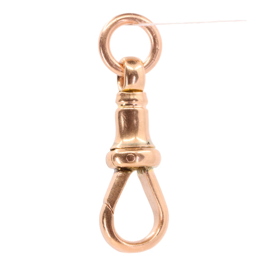 Antique 9ct Hallmarked Rose Gold Dog Clip Pendant Clasp Jewellery Finding Charm