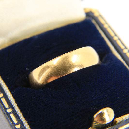 Antique 18ct Solid Gold Victorian Glasgow Hallmarked Wedding Band Ring UK Size L