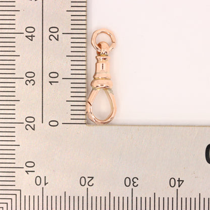Vintage 9ct Rose Gold Dog Clip Clasp Jewellery Finding Hexagonal Pattern Pendant
