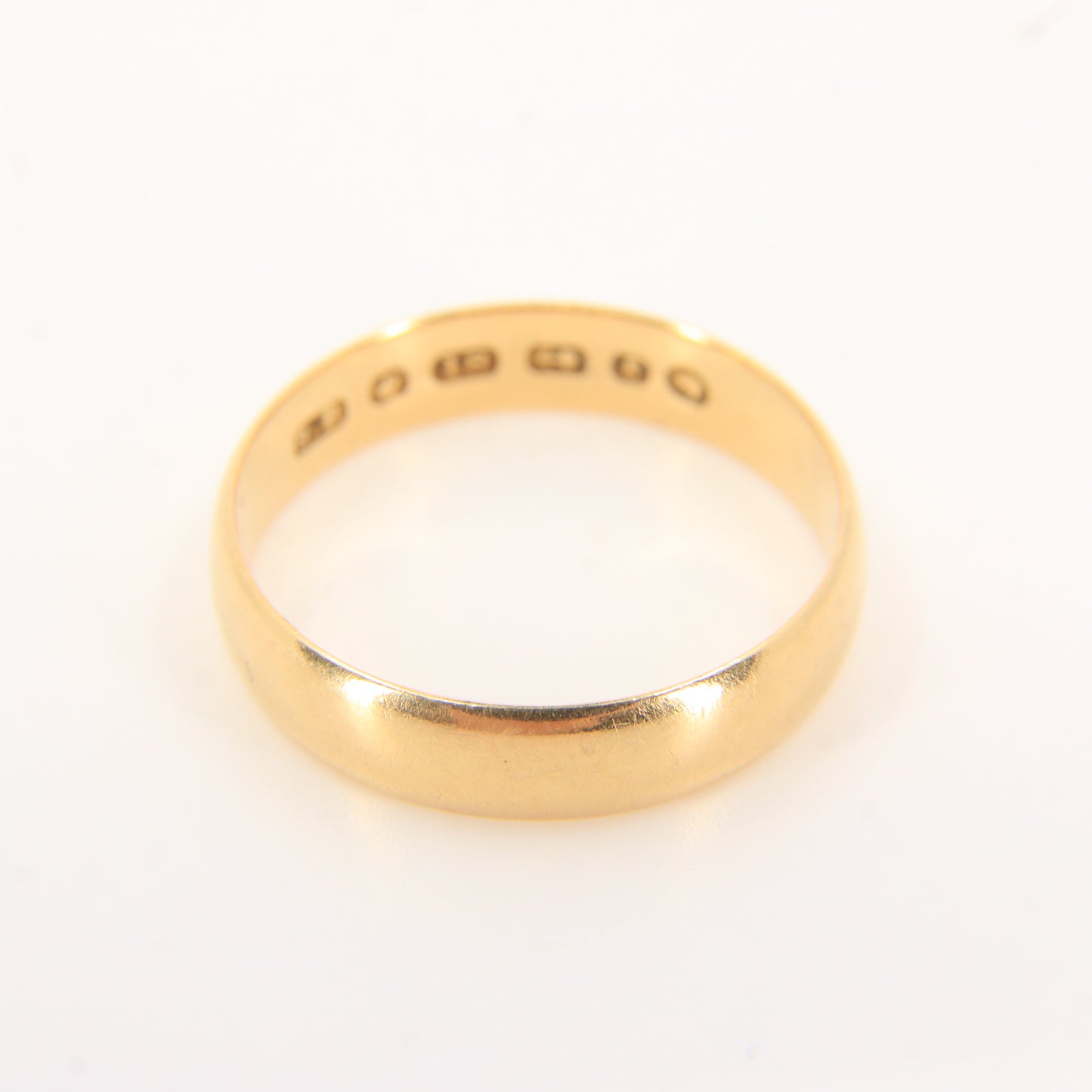 Antique Victorian 18ct Yellow Gold Hallmarked Wedding Band Ring UK Size R Boxed