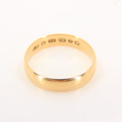 Antique Victorian 18ct Yellow Gold Hallmarked Wedding Band Ring UK Size R Boxed