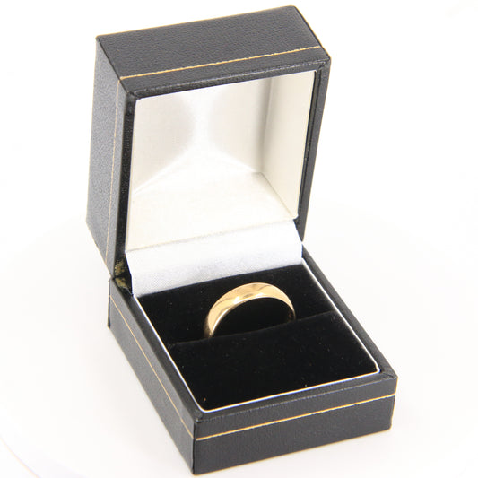 Antique Victorian 18ct Yellow Gold Hallmarked Wedding Band Ring UK Size R Boxed