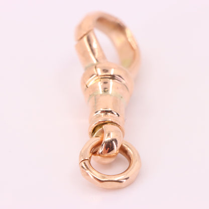 Vintage 9ct Rose Gold Dog Clip Clasp Jewellery Finding Hexagonal Pattern Pendant