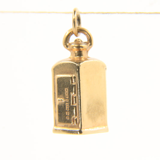 Vintage 9ct Gold Hallmarked Nautical Lantern Charm Red Port Pendant