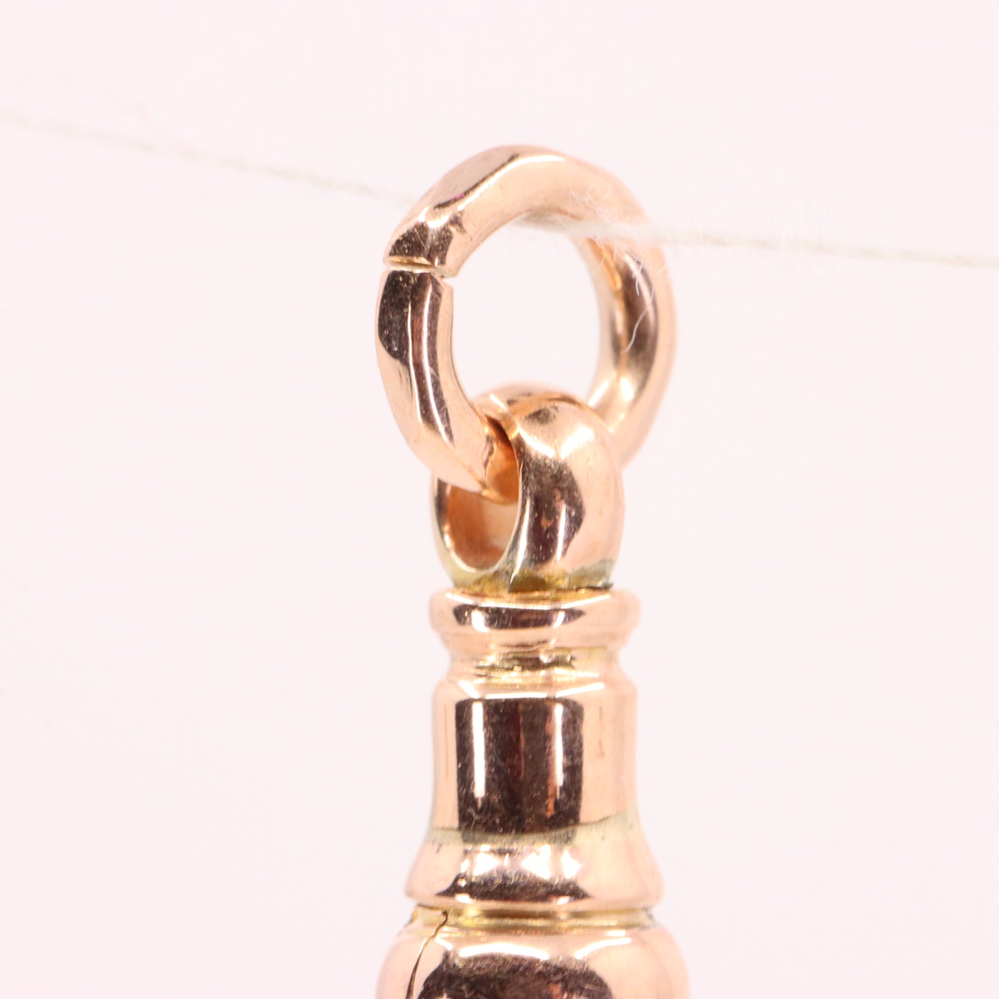 Vintage 9ct Rose Gold Dog Clip Clasp Jewellery Finding Hexagonal Pattern Pendant