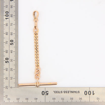 Antique 9ct Gold Hallmarked Albert Chain Extender 3.5" Swivel T-Bar Pendant