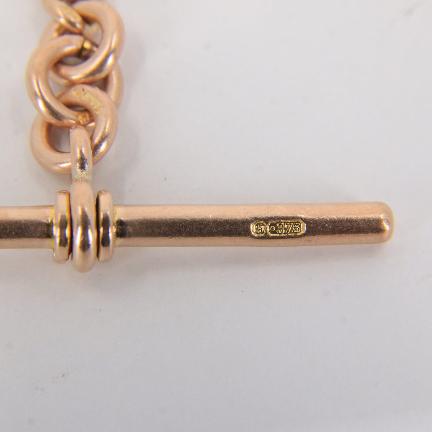 Antique 9ct Gold Hallmarked Albert Chain Extender 3.5" Swivel T-Bar Pendant