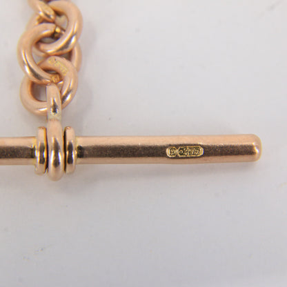 Antique 9ct Gold Hallmarked Albert Chain Extender 3.5" Swivel T-Bar Pendant