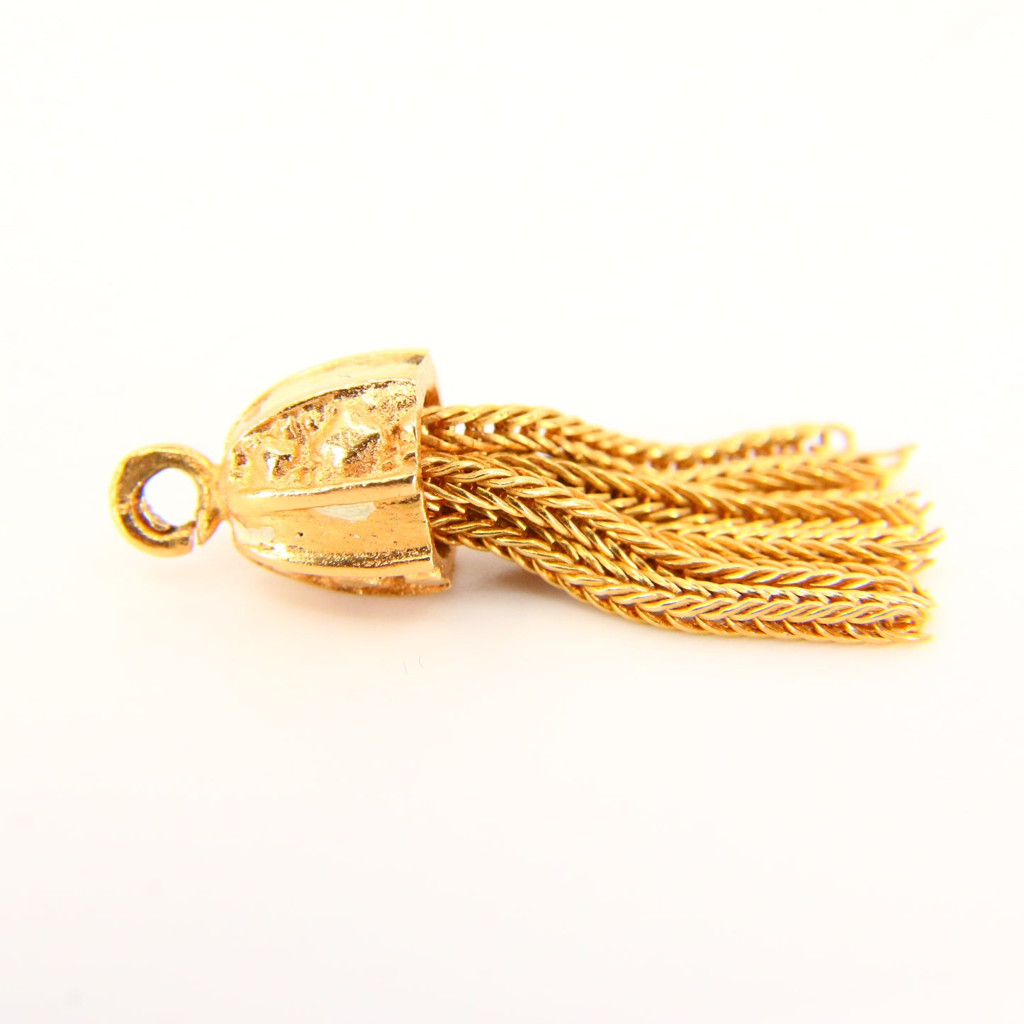 Vintage 18K Tassel Charm Unmarked 18 Carat Yellow Gold Pendant