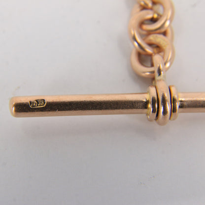 Antique 9ct Gold Hallmarked Albert Chain Extender 3.5" Swivel T-Bar Pendant