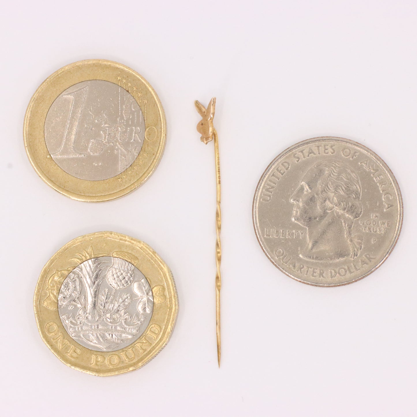 Vintage 9ct Hallmarked Yellow Gold Playboy Bunny Tie Pin Bow Tie Boxed Gift