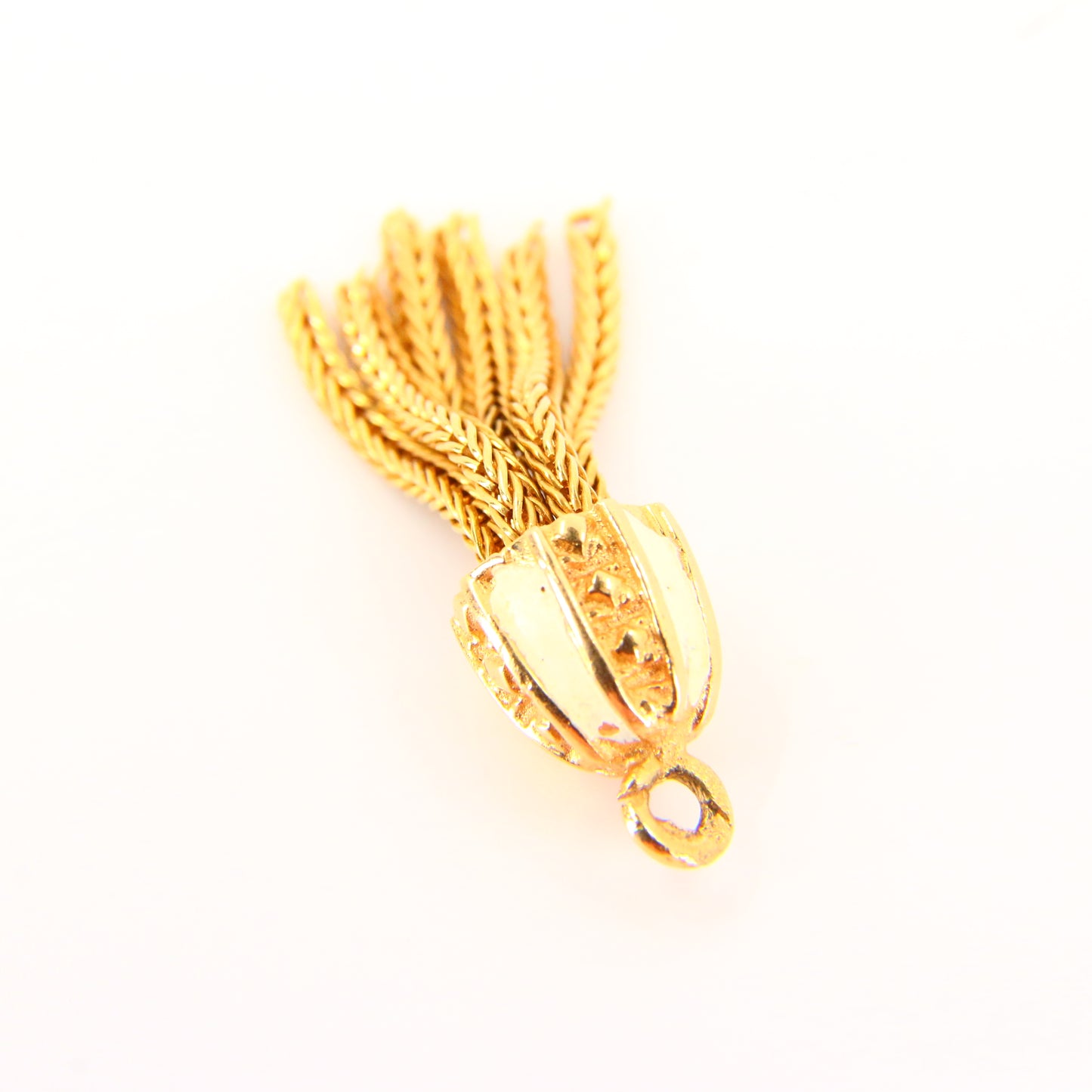 Vintage 18K Tassel Charm Unmarked 18 Carat Yellow Gold Pendant