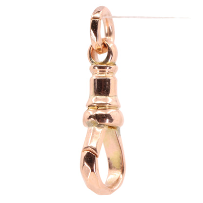 Vintage 9ct Rose Gold Dog Clip Clasp Jewellery Finding Hexagonal Pattern Pendant