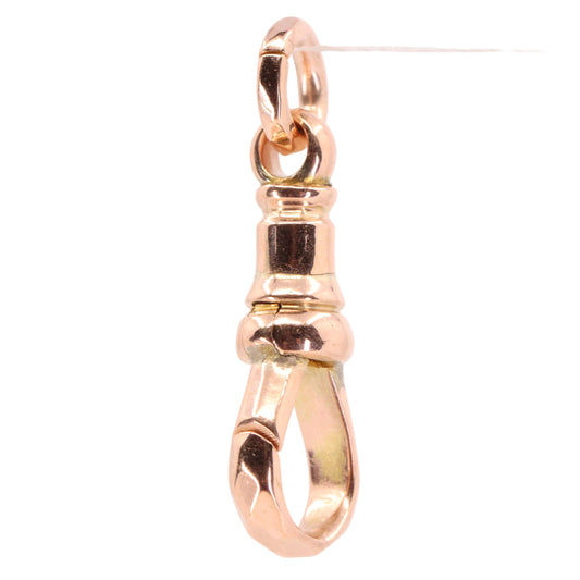 Vintage 9ct Rose Gold Dog Clip Clasp Jewellery Finding Hexagonal Pattern Pendant