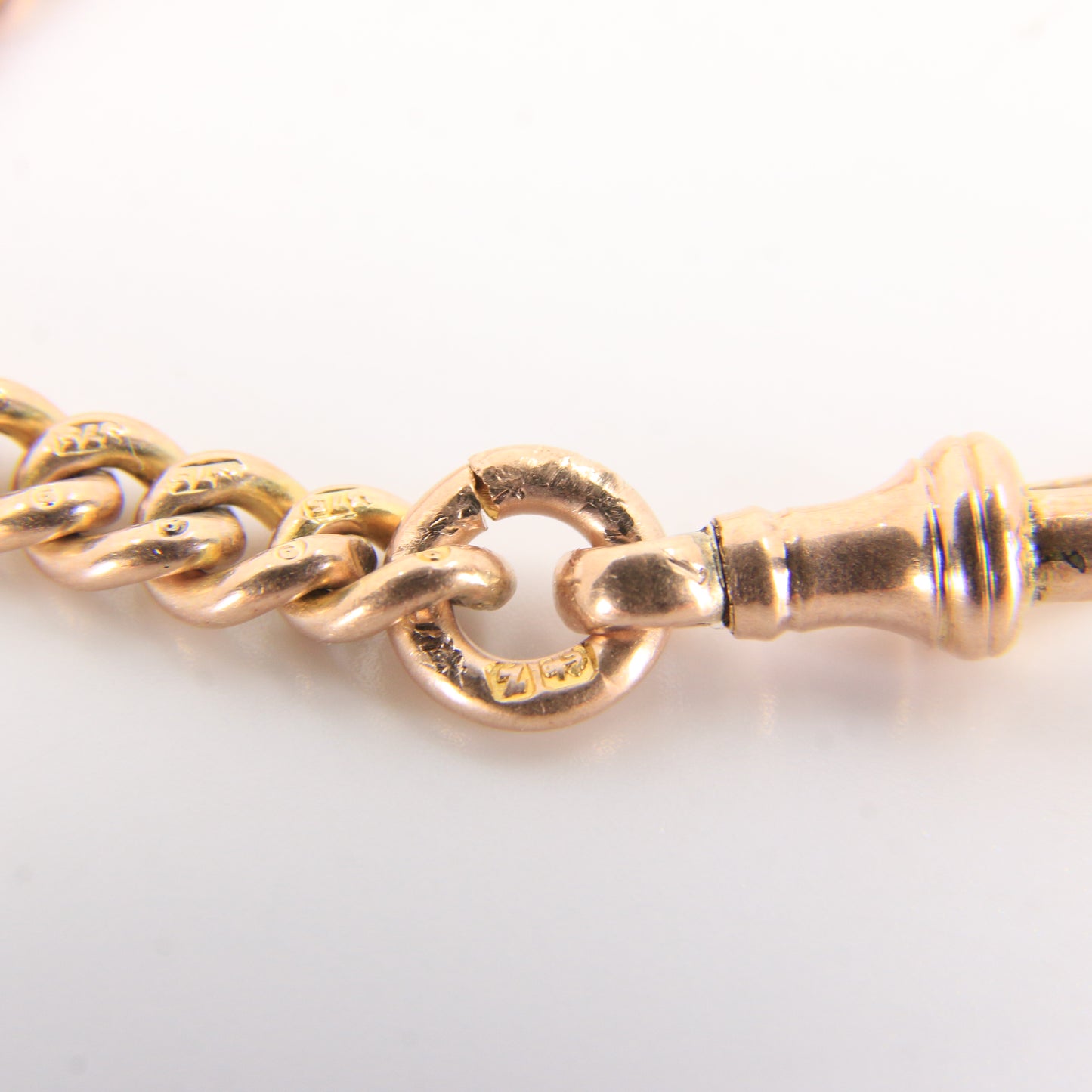 Antique 9ct Gold Hallmarked Albert Chain Extender 3.5" Swivel T-Bar Pendant