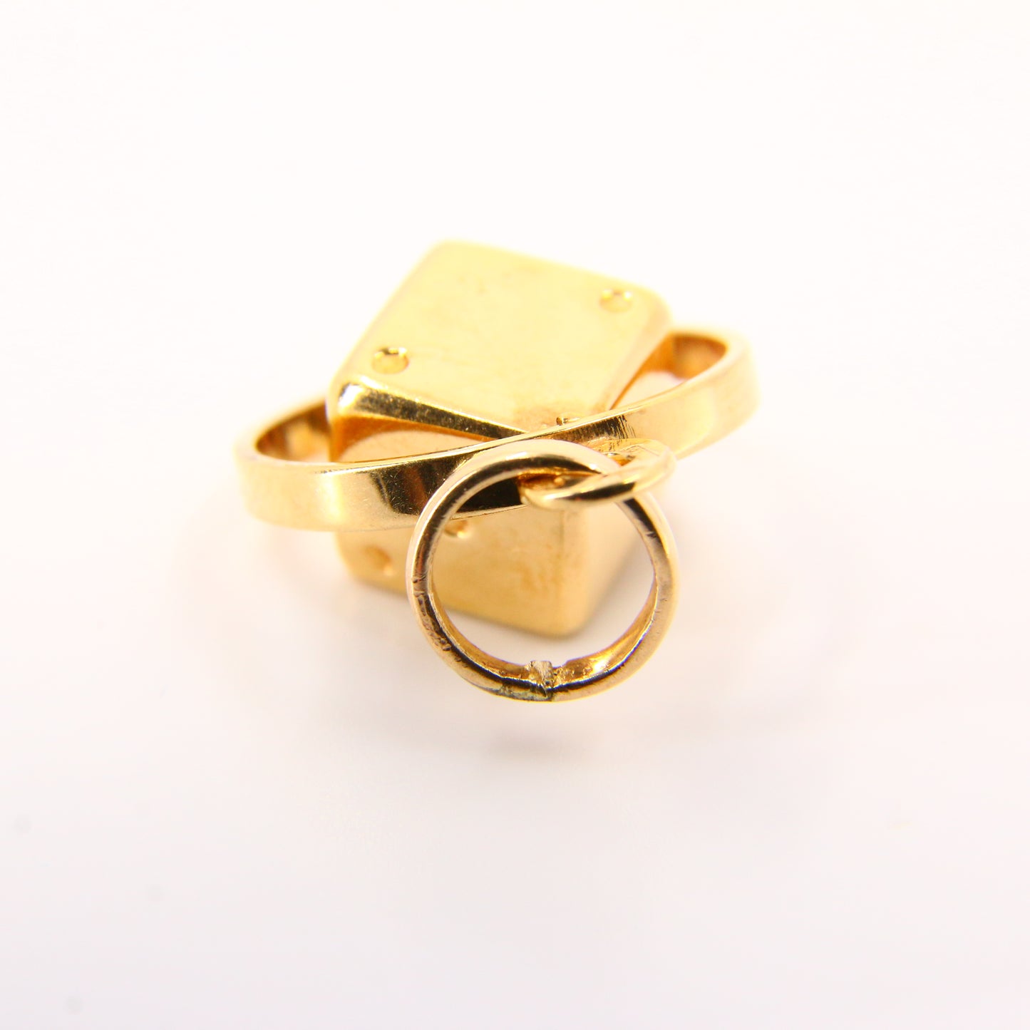 Vintage 9ct Spinning Dice Charm Hallmarked Yellow Gold Lucky Dice Pendant