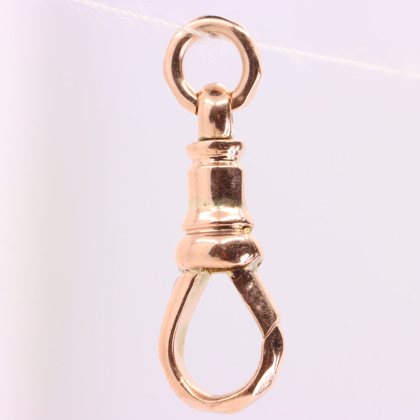 Vintage 9ct Rose Gold Dog Clip Clasp Jewellery Finding Hexagonal Pattern Pendant