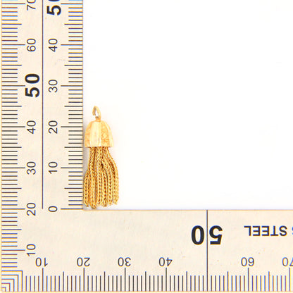 Vintage 18K Tassel Charm Unmarked 18 Carat Yellow Gold Pendant