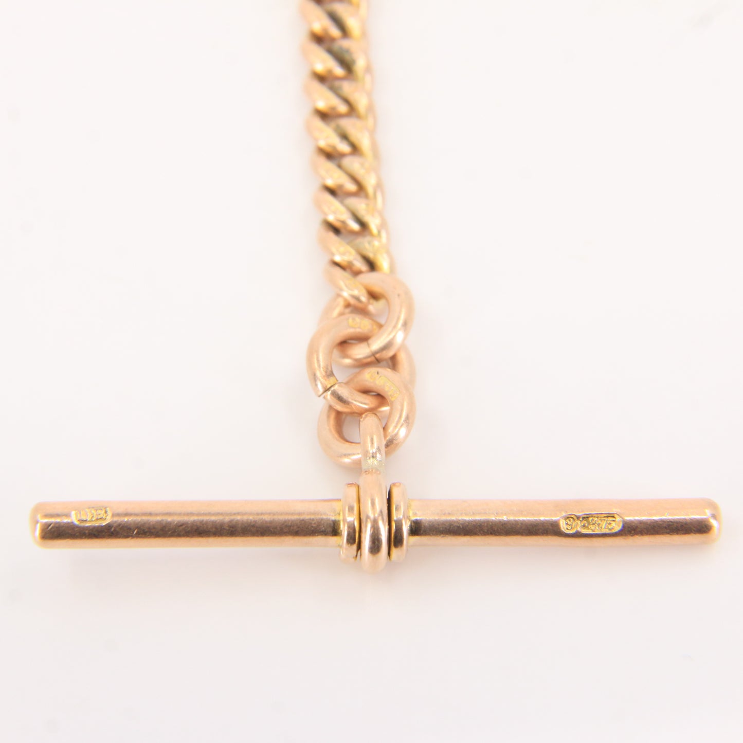Antique 9ct Gold Hallmarked Albert Chain Extender 3.5" Swivel T-Bar Pendant