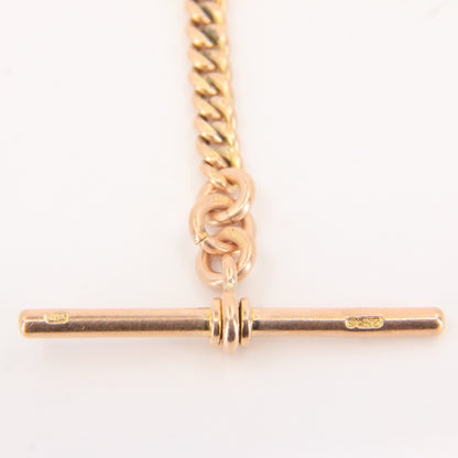 Antique 9ct Gold Hallmarked Albert Chain Extender 3.5" Swivel T-Bar Pendant
