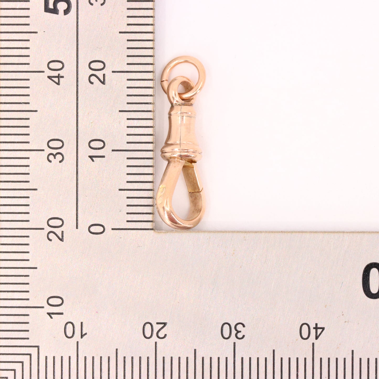 Antique 9ct Rose Gold Dog Clip Clasp Jewellery Finding Pendant Connector
