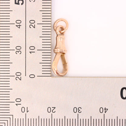 Antique 9ct Rose Gold Dog Clip Clasp Jewellery Finding Pendant Connector