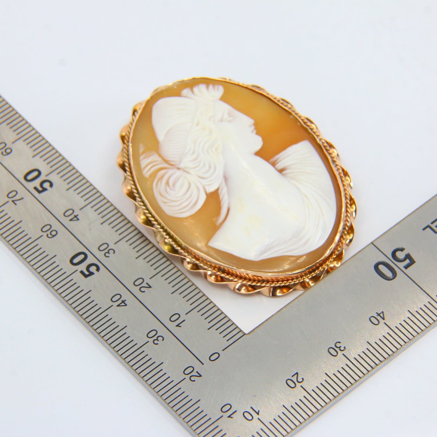 Antique 9ct Gold Victorian Cameo Brooch Boxed Gift Victorian Jewellery Shell