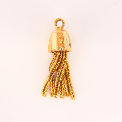 Vintage 18K Tassel Charm Unmarked 18 Carat Yellow Gold Pendant