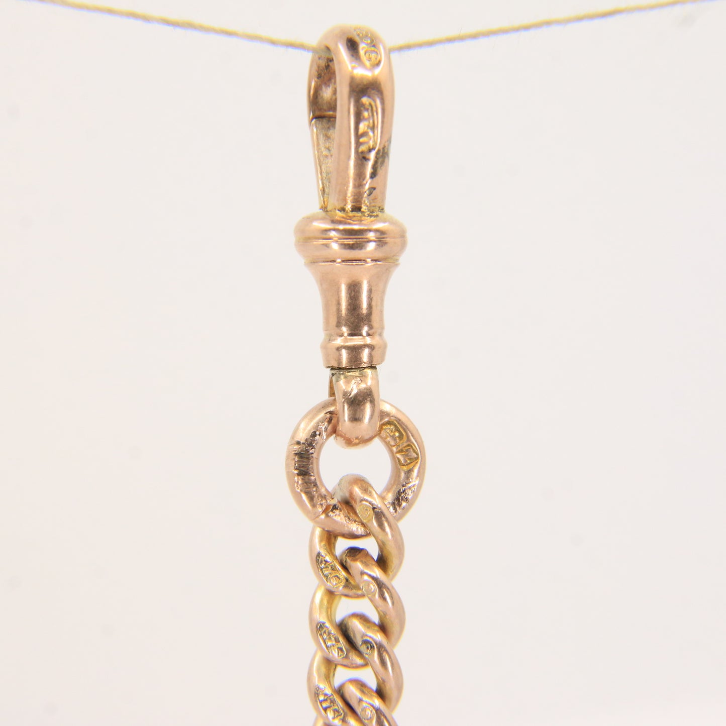 Antique 9ct Gold Hallmarked Albert Chain Extender 3.5" Swivel T-Bar Pendant